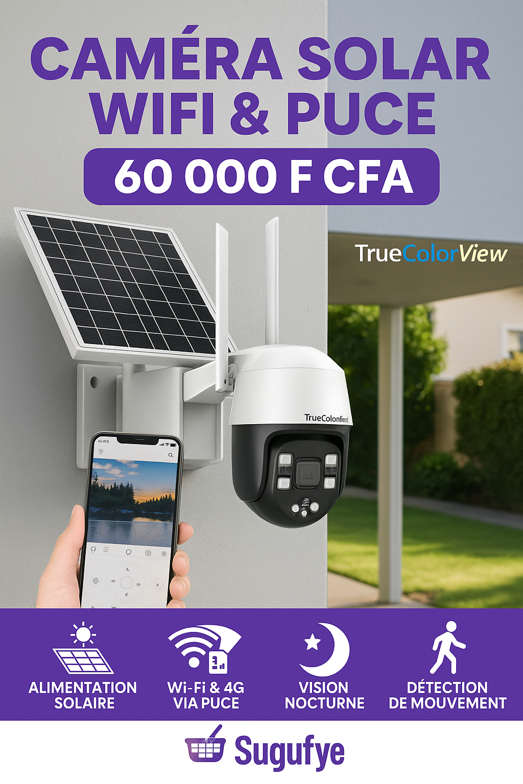 Caméra Solaire TD35 Wi-Fi & 4G avec puce SIM – Autonome, connectée et résistante