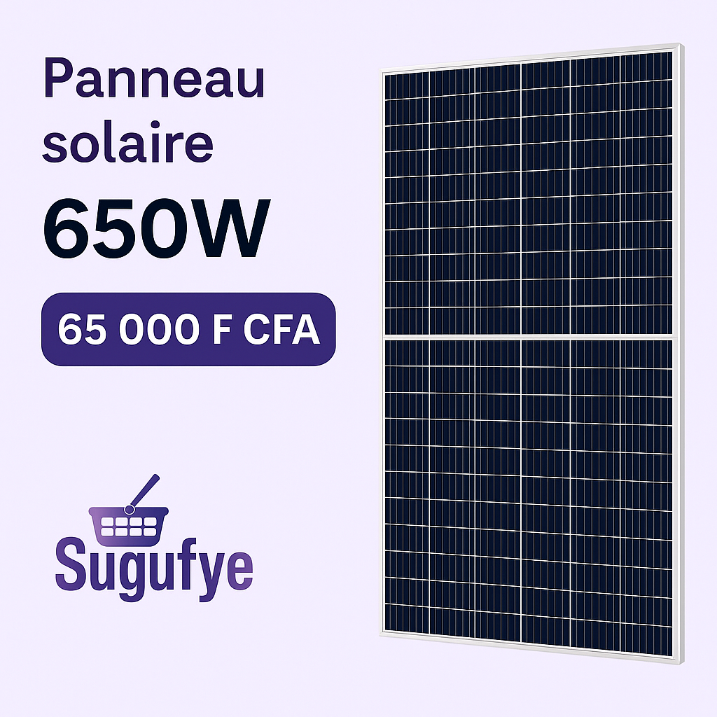 Panneaux solaires – 250W à 650W – Monoface & Bifacial | Livraison gratuite Bamako | Sugufyɛ.com