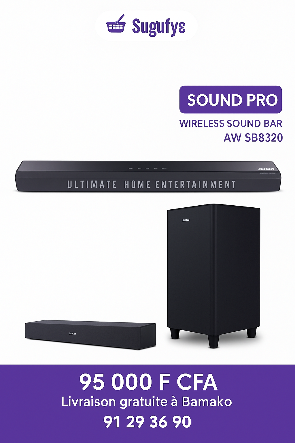 Barre de son AIWA AW SB8320 - 350W | Ultimate Home Entertainment