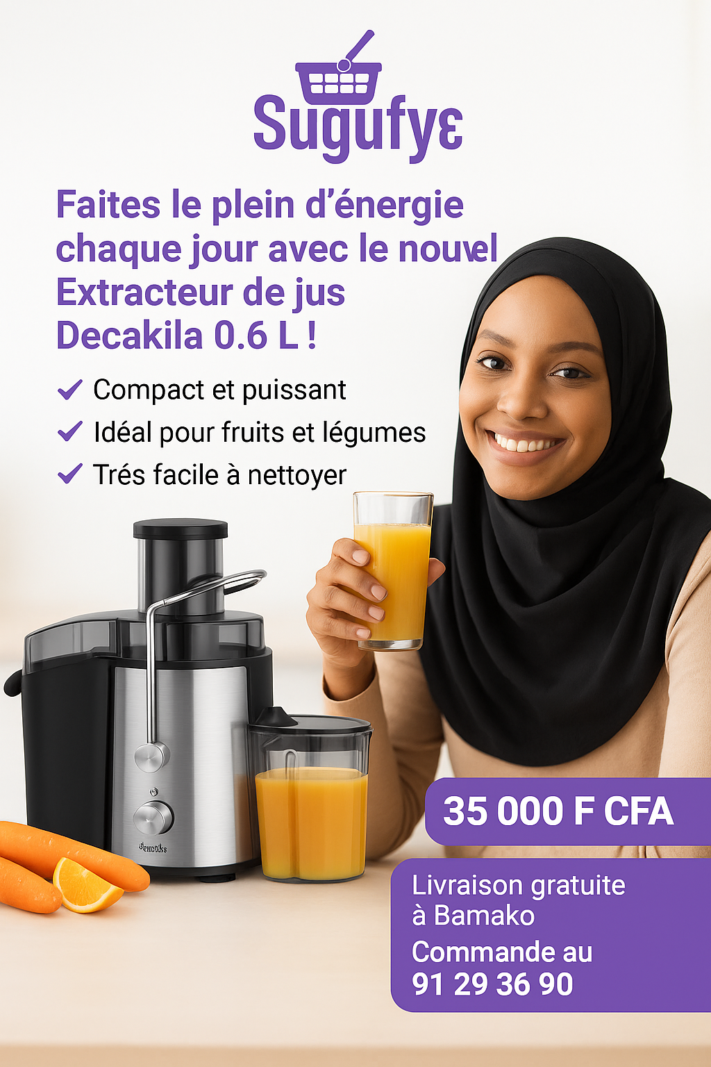 Extracteur de jus Decakila – 0.6L