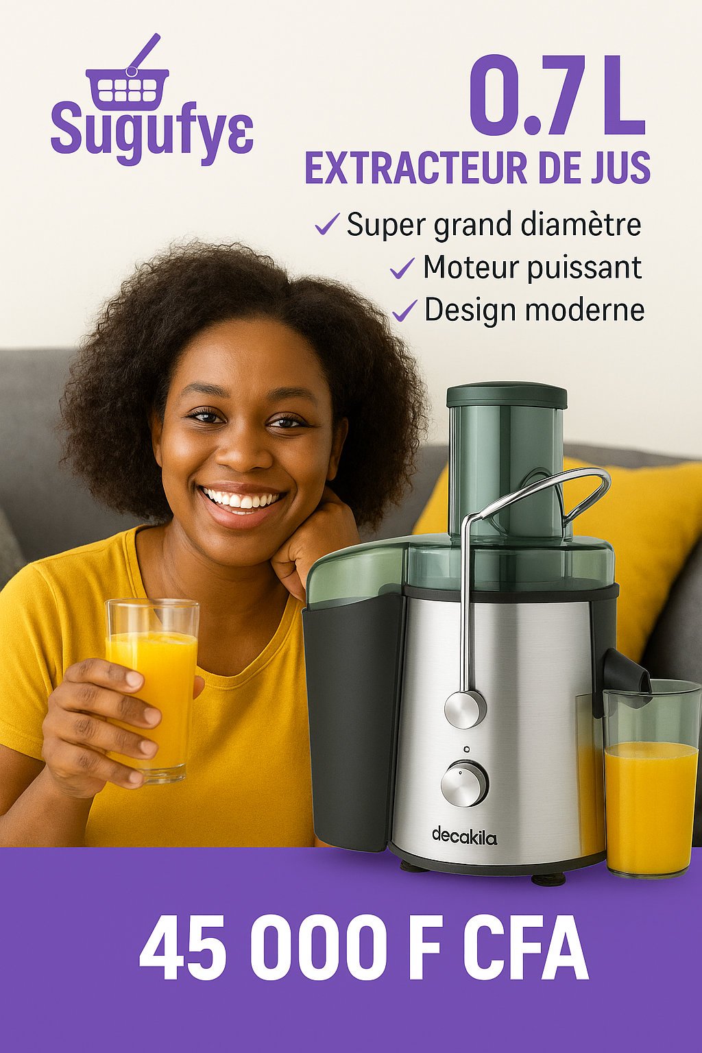 Extracteur de jus Decakila – 0.7L
