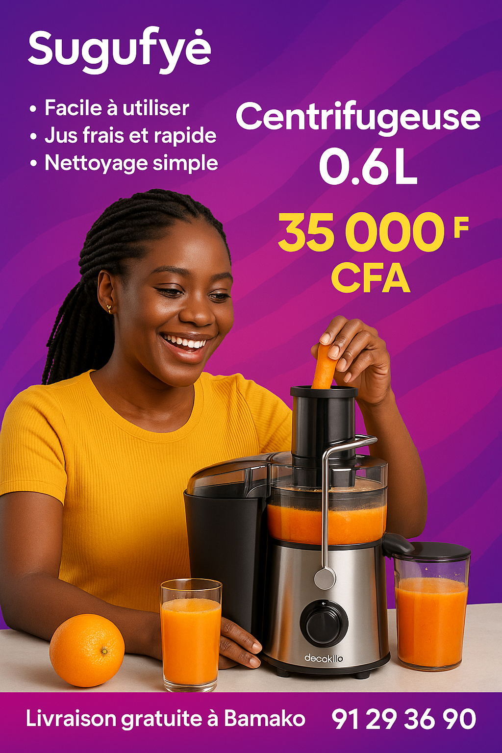 Extracteur de jus Decakila – 0.6L