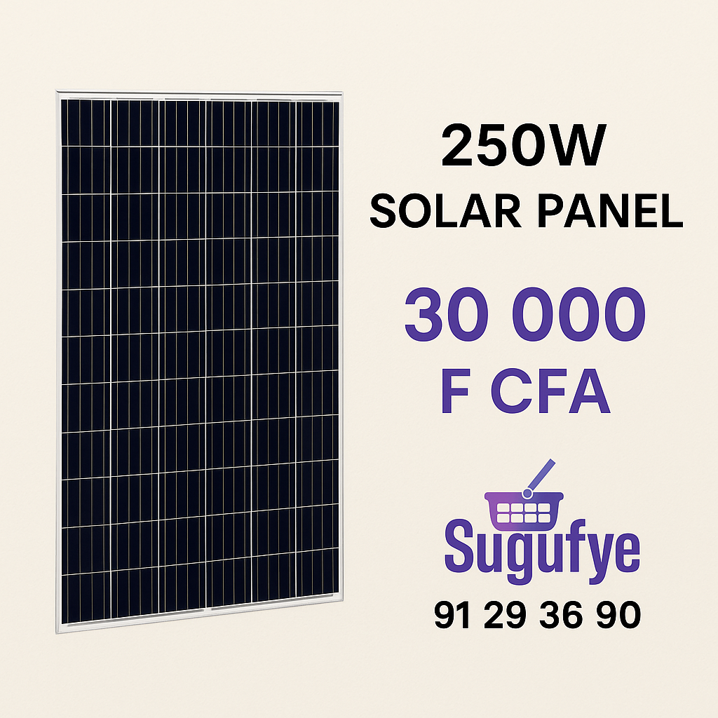 Panneaux solaires – 250W à 650W – Monoface & Bifacial | Livraison gratuite Bamako | Sugufyɛ.com