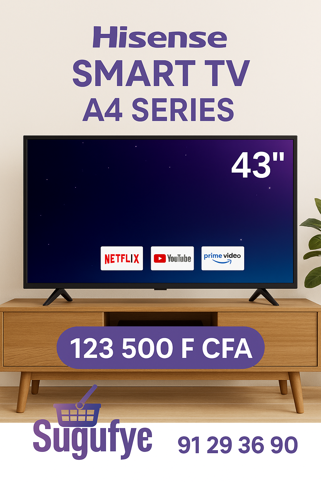 📺 Smart TV Hisense 43” — A4 Series Vidaa