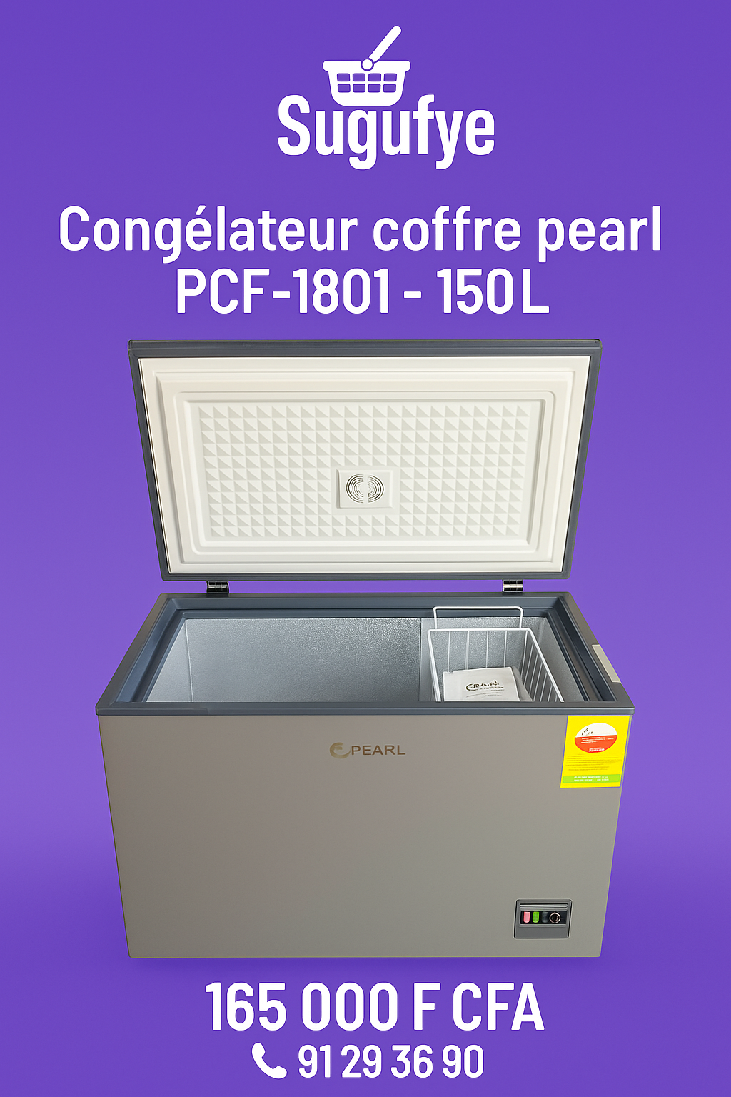 🧊 Congélateur couché Pearl PCF-1801 — 150 L
