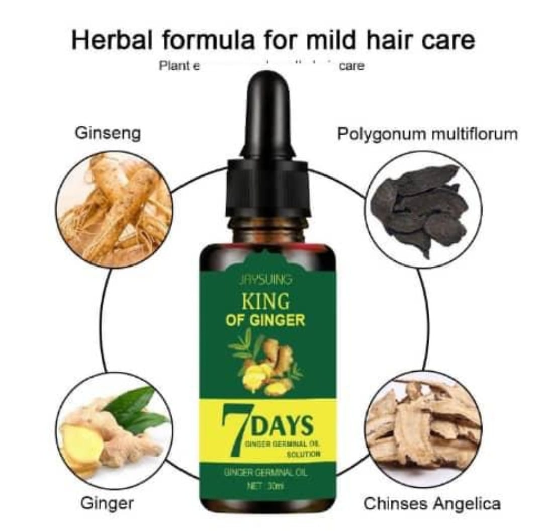 Huile Essentielle de Gingembre – Croissance & Fortification des Cheveux et de la Barbe