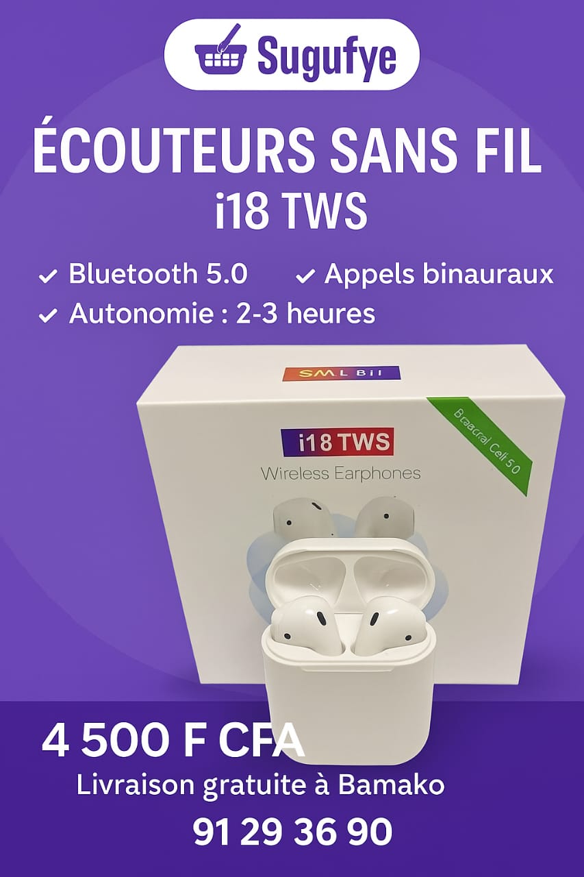 Écouteurs Sans Fil i18 TWS – Bluetooth 5.0