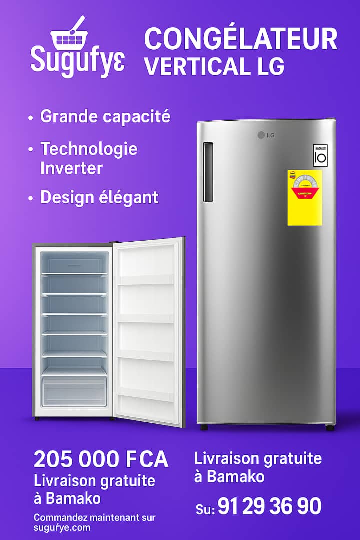 Congélateur Vertical LG 304L – Puissant et Élégant !