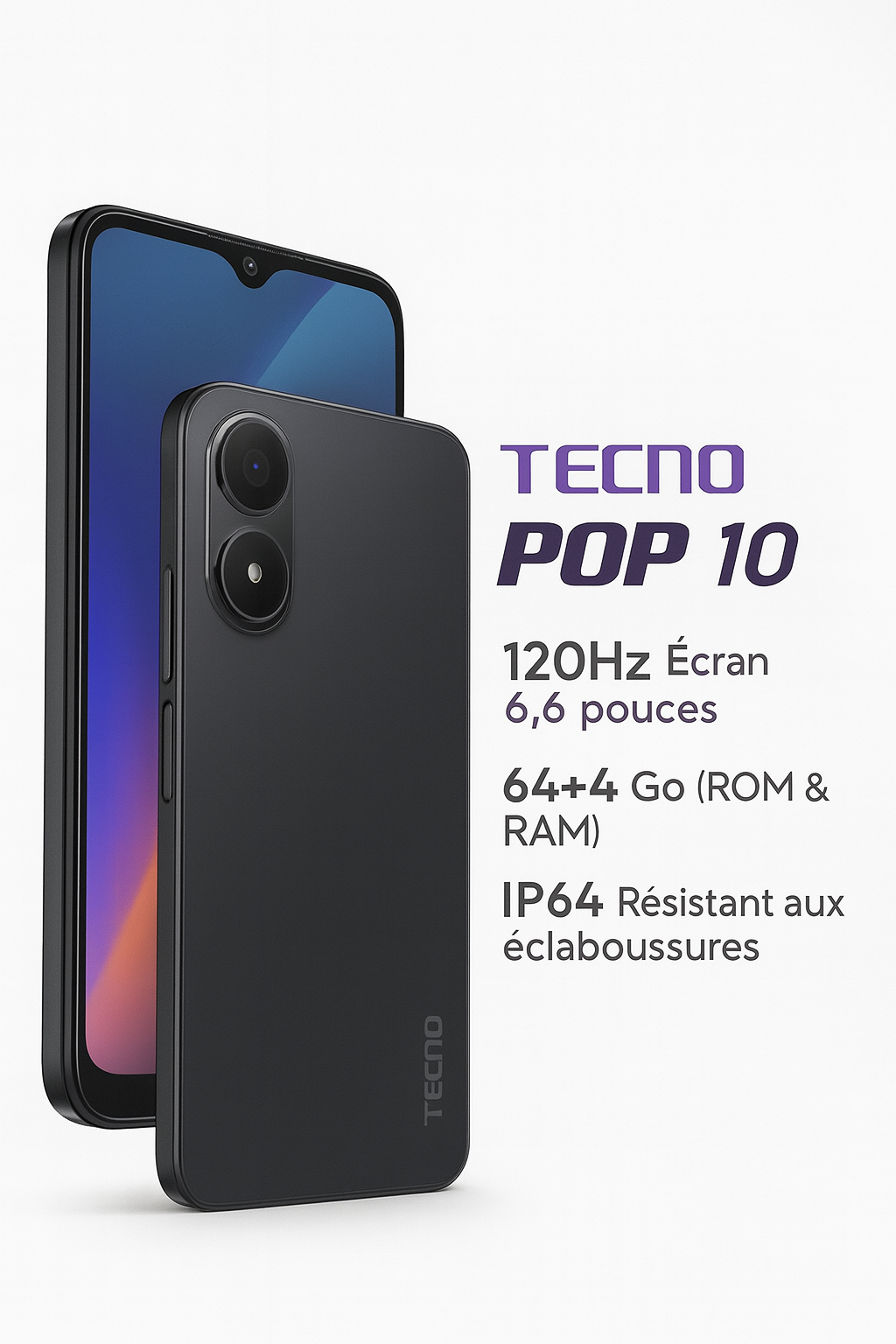 Tecno Pop 10 - 128 Go | 6 Go RAM