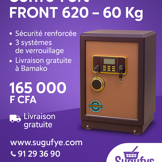 🛡️ Coffre-fort FRONT 620 – 60 Kg