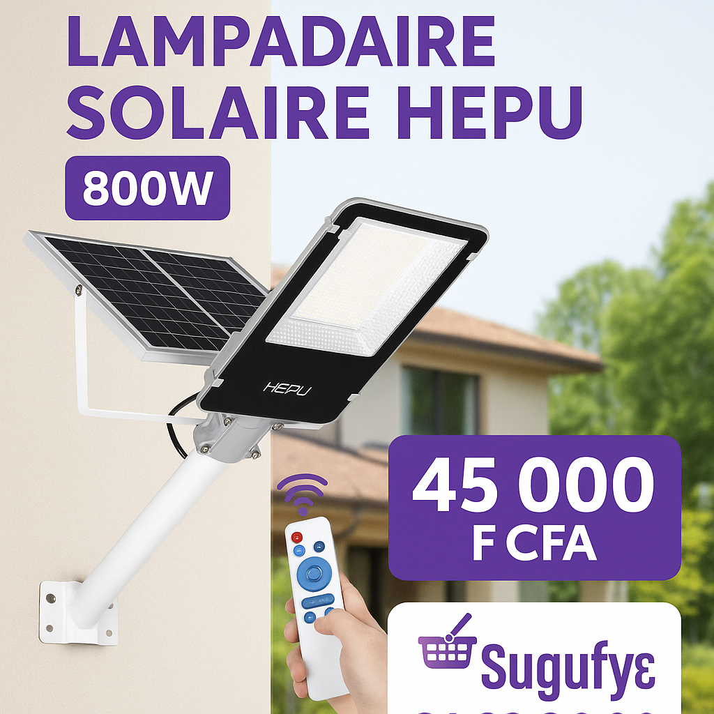 🌞 Lampadaires solaires intelligents HEPU – Éclairage autonome et puissant