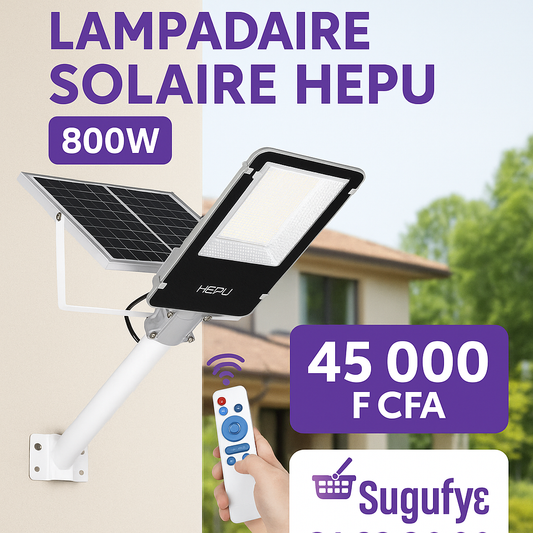 🌞 Lampadaires solaires intelligents HEPU – Éclairage autonome et puissant