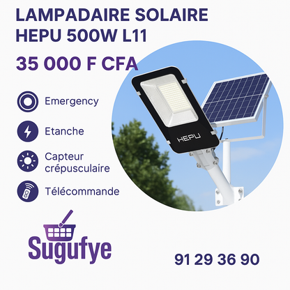 🌞 Lampadaires solaires intelligents HEPU – Éclairage autonome et puissant