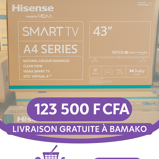 📺 Smart TV Hisense 43” — A4 Series Vidaa