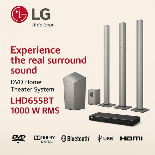 🎶 LG Home Theater 5.1 – Modèle LHD655BT | 1000W RMS