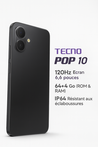 Tecno Pop 10 - 128 Go | 6 Go RAM